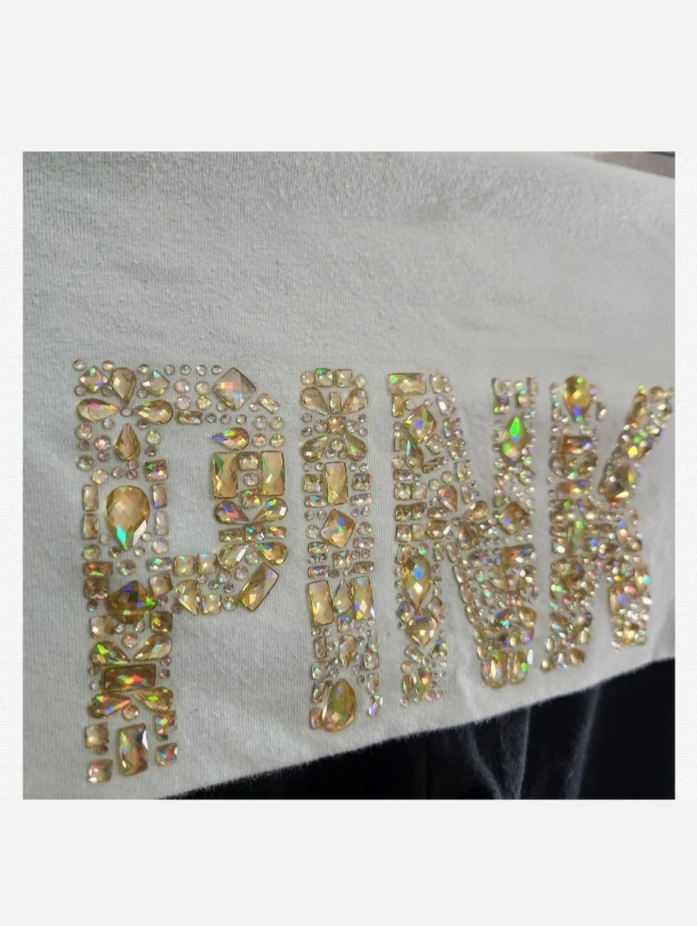 Vintage Victoria secret PINK y2k fold over yoga pants medium bling rhinestones